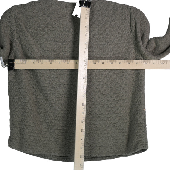 Eddie Bauer Knit Sweater Women Large Green Wool Cashmere Blend Cropped Soft Cozy - Picture 10 of 12